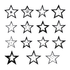 Obraz premium sketch style illustration: set of stars