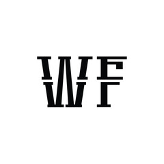 WF monogram logo design letter text name symbol monochrome logotype alphabet character simple logo