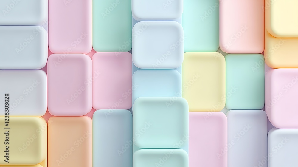 Aufkleber soft pastel color blocks in a modern abstract pattern ideal for backgrounds and graphic design proje