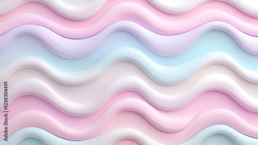 Poster soft waves of pastel colors creating fluid patterns ideal for background design and digital artwork 