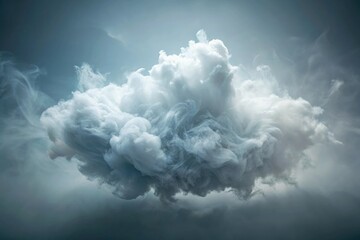 Naklejka premium Softly illuminated misty cloud texture with gentle wisps of white and grey, white clouds, soft light, natural scenery