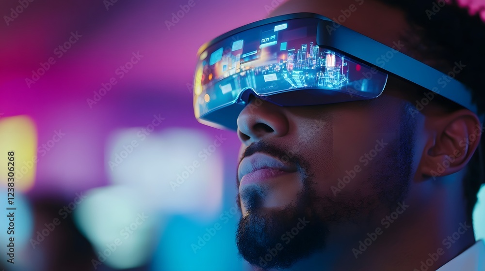 Poster vibrant augmented reality event showcasing dynamic product