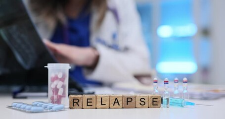 This image shows the complexities of relapse management in treatment, highlighting medication and healthcare