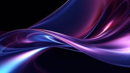 Obraz premium Abstract Liquid Glass Waves with Holographic Effect in Dark Background for Modern Designs and Creative Projects