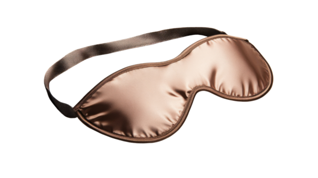 Silk sleep mask resting on transparent background for better sleep