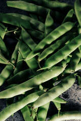fresh green beans from the garden, green, juicy, organic farming, mediterranean diet concept