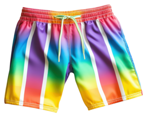PNG Colorful striped swim trunks