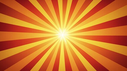 Radiant Yellow And Red Sunburst Pattern With Retro Vibes.