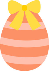 Easter eggs tied with bows icon.
Cute patterned Easter eggs flat vector illustration design isolated.
Colorful easter egg clipart.
Transparent background.