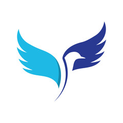 bird logo icon isolated vector illustration template design