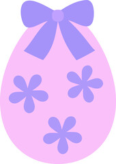 Easter eggs tied with bows icon.
Cute patterned Easter eggs flat vector illustration design isolated.
Colorful easter egg clipart.
Transparent background.