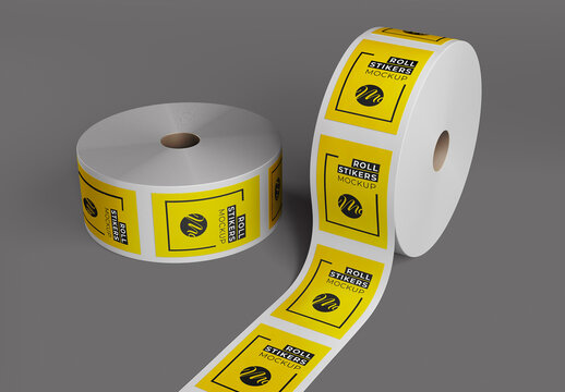 Two Sticker Rolls Mockup