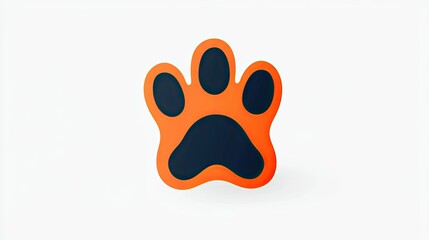 Orange and Black Paw Print Illustration Design