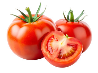 Juicy slice of tomato isolated on Transparent Background.