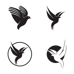 bird logo icon isolated vector illustration template design