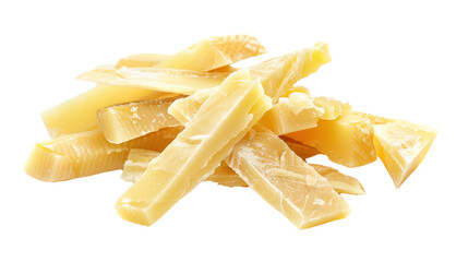 Smoked dried squid sticks forming a delicious pile on transparent background