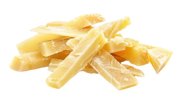 Smoked dried squid sticks forming a delicious pile on transparent background