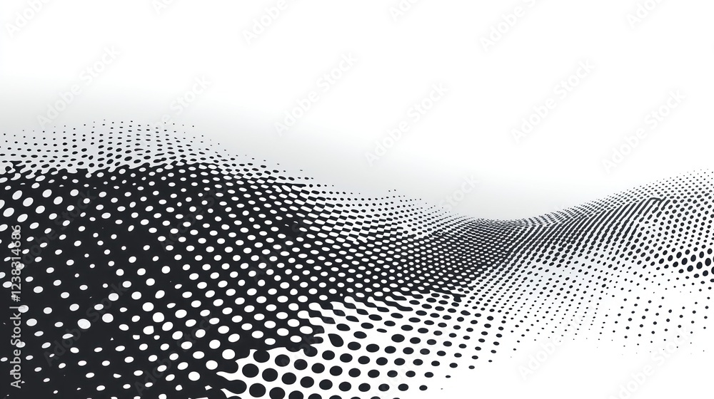 Poster halftone dots wave abstract background design