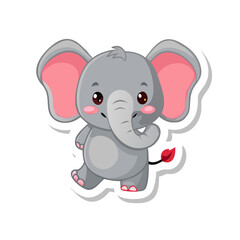 Fototapeta premium Cute baby elephant sticker
