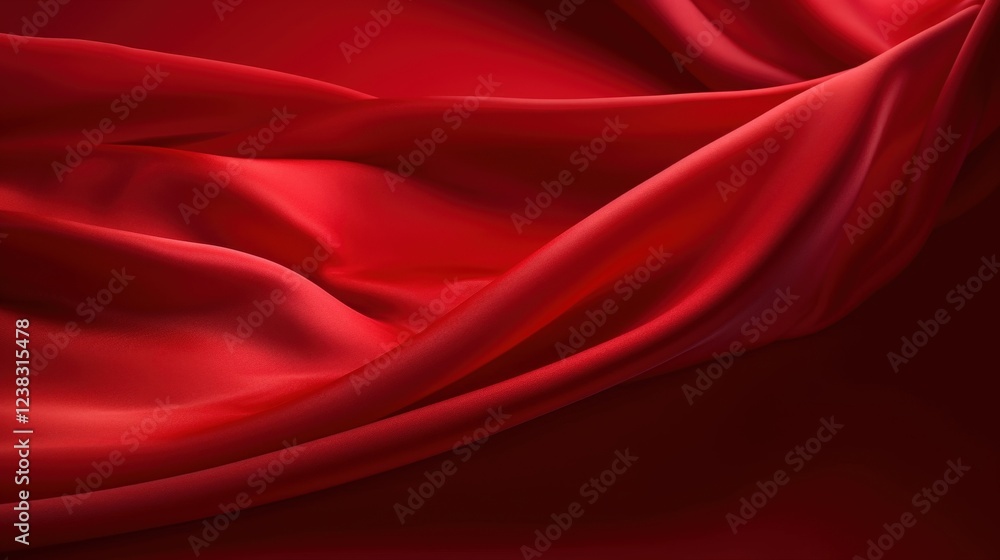 Aufkleber luxurious red cloth drapery with elegant textures and smooth flowing patterns for fashion and design