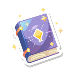 Magical book with glowing effect illustration