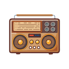 Fototapeta premium Old-fashioned radio with golden accents