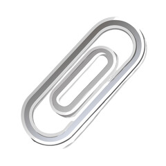 Silver paperclip office supply illustration
