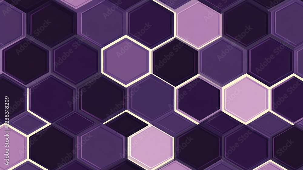 Poster Purple hexagon pattern texture background design