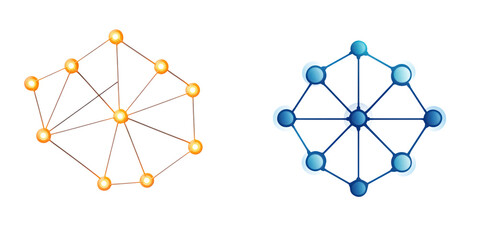 Futuristic blockchain network with glowing nodes and connections