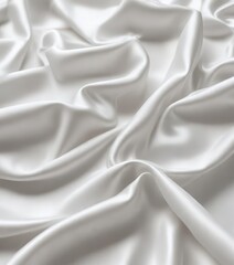 Obraz premium Pure white silk fabric with subtle shimmer and soft texture, silky smooth, luxurious fabric