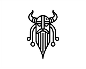 Nordic Viking Helmet Logo 