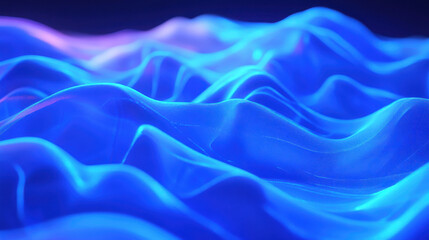 Obraz premium A high-resolution abstract background with elegantly curved, luminous blue streaks gracefully weaving through a rich, deep-toned gradient