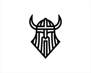 Nordic Viking Helmet Logo 