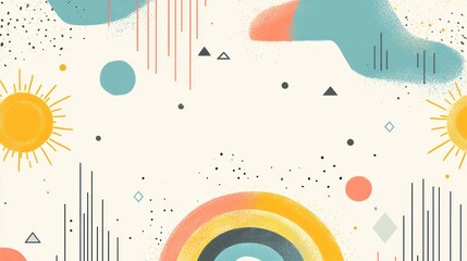 Obraz premium Pastel rainbow sun abstract art background