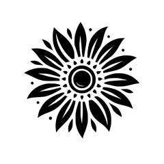 Black and White Sunflower: Elegant Floral Graphic Design. Simple, Bold, and Minimalist Botanical Art. Perfect for Home Decor, Prints, and Summer Themes.