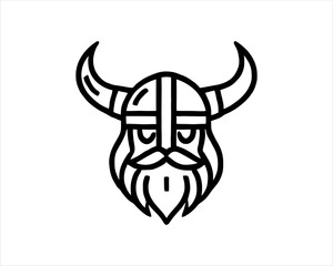 Nordic Viking Helmet Logo 