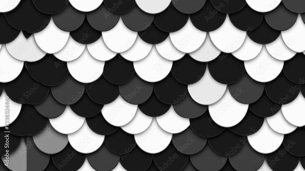 Aufkleber abstract grayscale overlapping circles texture background