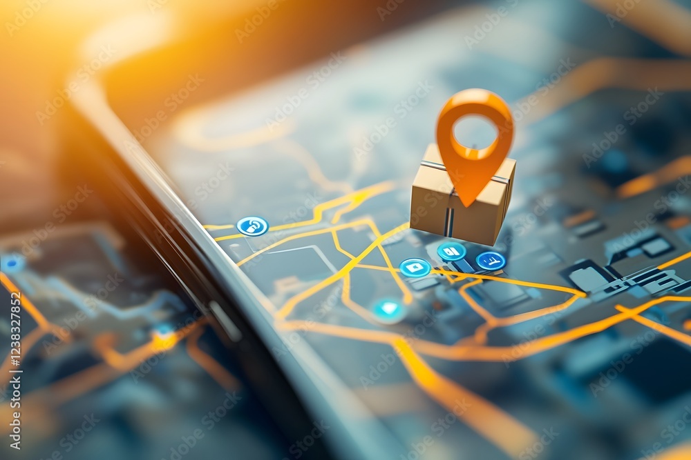 Poster live package tracking and delivery updates on e commerce mobile application dashboard