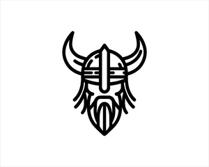 Nordic Viking Helmet Logo 
