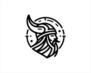 Nordic Viking Helmet Logo 