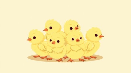 Fototapeta premium depiction of a cluster of baby chicken
