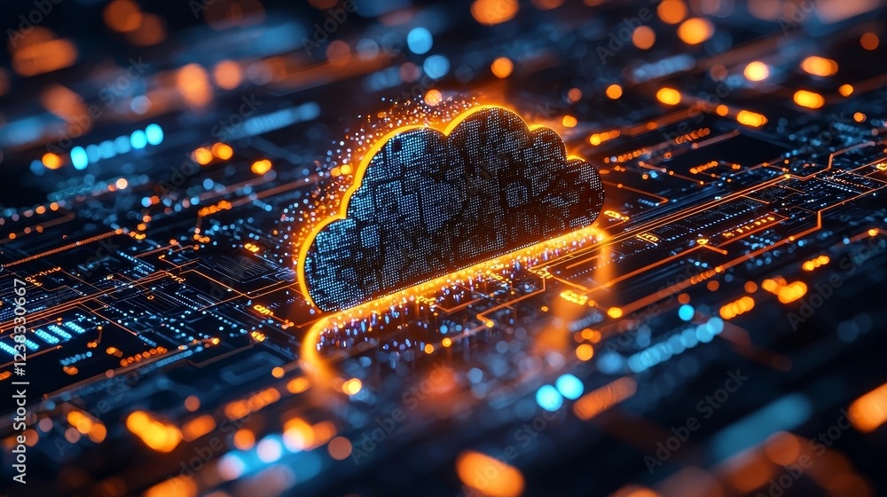 Poster vibrant cloud platform interface with ai powered tools and dynamics
