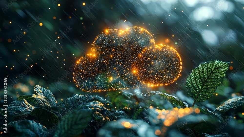 Poster ethereal energy efficient cloud computing merging with nature inspired digital designs