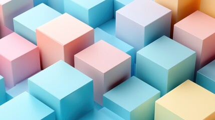 Fototapeta premium Pastel cubes abstract background design texture