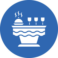 Banquet Hall glyph circle icon