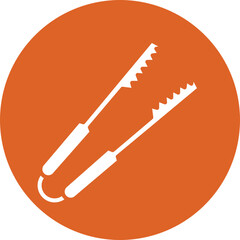 Food Tongs glyph circle icon