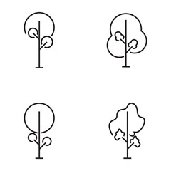 tree icon line art vector illustration template design