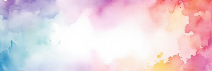 Colorful Watercolor Vignette Background Featuring Soft Pastel Hues Ideal for Creative Projects, Designs, and Artwork Displays