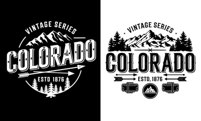 Vintage Colorado T-Shirt Design - Celebrate the Beauty of the Rockies with This Graphic Tee Featuring Mountains, Trees, and Established 1876, Perfect for Nature Lovers and Adventurers