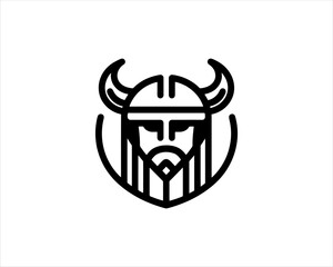 Nordic Viking Helmet Logo 